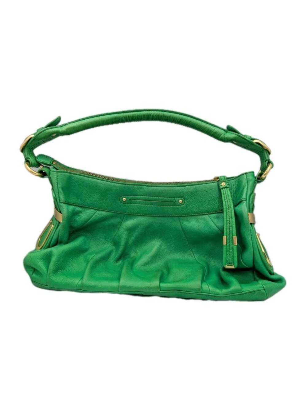 B Makowsky Toulousse Bag Shoulder Leather  Spring Green hobo style READ flaw